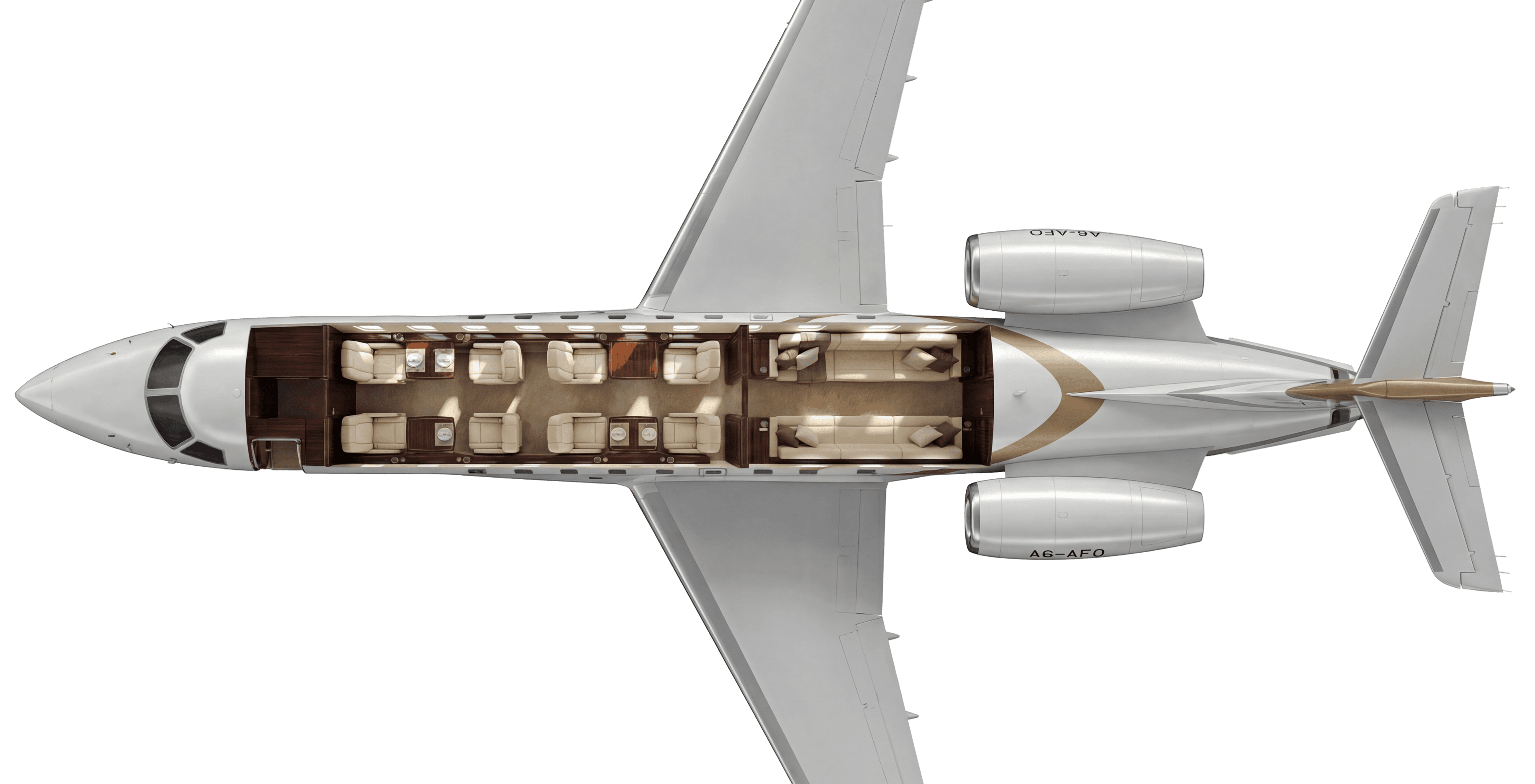 Embraer Legacy 650 A6-AFO – day cabin configuration