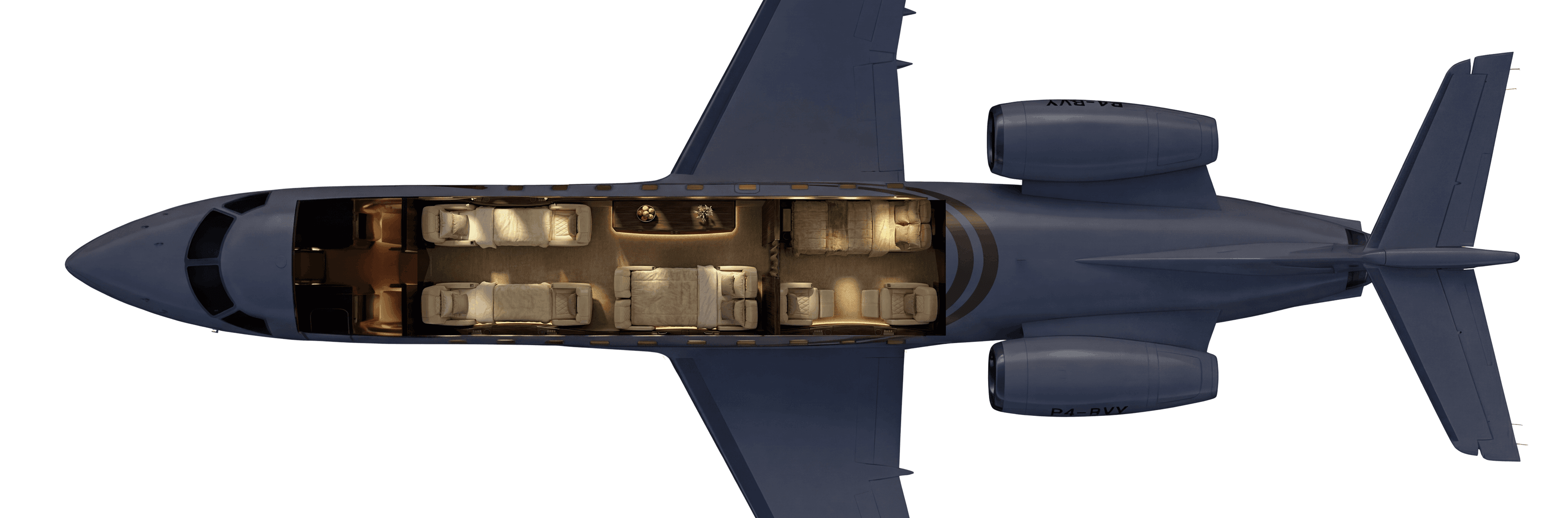 Embraer Legacy 650 P4-BVY – night cabin configuration